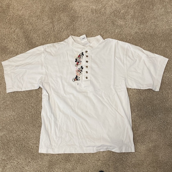 LAST CHANCE Vintage Disney Store Mickey button polo medium - Picture 2 of 9